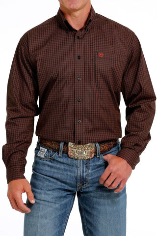 Cinch Men’s Stretch Geometric Print Button - Down Western Shirt Black/Brown - Cowboy SwaggerCinch Men’s Stretch Geometric Print Button - Down Western Shirt Black/Brown