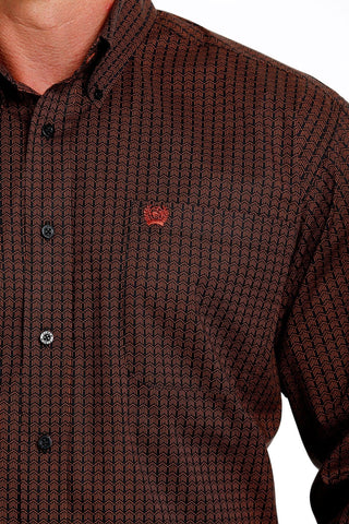 Cinch Men’s Stretch Geometric Print Button - Down Western Shirt Black/Brown - Cowboy SwaggerCinch Men’s Stretch Geometric Print Button - Down Western Shirt Black/Brown