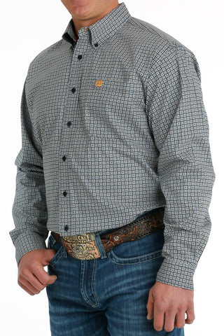 Cinch Men’s Stretch Geometric Print Button - Down Western Shirt - Navy/Gray/Orange - Cowboy SwaggerCinch Men’s Stretch Geometric Print Button - Down Western Shirt - Navy/Gray/OrangeMen's Shirts