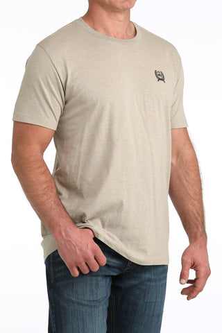 Cinch Men’s Tan Western Logo Short Sleeve T-Shirt - Cowboy SwaggerCinch Men’s Tan Western Logo Short Sleeve T-Shirt
