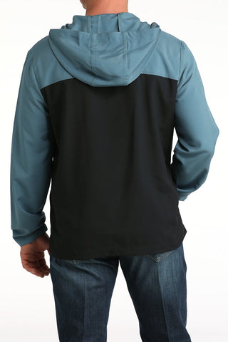 Cinch Men’s Teal & Black Color Block Quarter Zip Hoodie - Cowboy SwaggerCinch Men’s Teal & Black Color Block Quarter Zip Hoodie