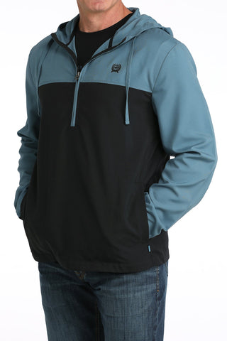 Cinch Men’s Teal & Black Color Block Quarter Zip Hoodie - Cowboy SwaggerCinch Men’s Teal & Black Color Block Quarter Zip Hoodie