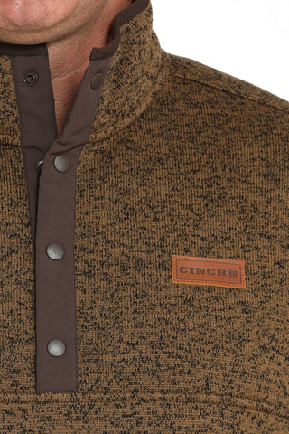 Cinch Men’s Western Pullover – Khaki Quarter Snap Fleece - Cowboy SwaggerCinch Men’s Western Pullover – Khaki Quarter Snap Fleece