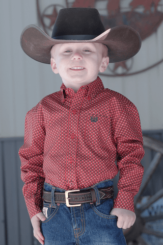 Cinch Toddler Boy’s Red and Black Geometric Print Western Shirt - Cowboy SwaggerCinch Toddler Boy’s Red and Black Geometric Print Western ShirtBaby & Toddler Tops