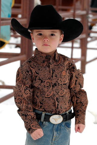 Cinch Toddler's Paisley Print Button - Down Western Shirt Black/Gold - Cowboy SwaggerCinch Toddler's Paisley Print Button - Down Western Shirt Black/GoldBaby & Toddler Tops