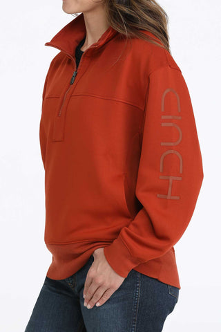 Cinch Women’s 1/4 Zip Sweatshirt Rust Red - Cowboy SwaggerCinch Women’s 1/4 Zip Sweatshirt Rust Red