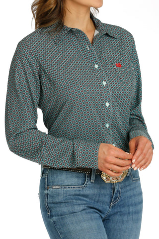 Cinch Women's Arenaflex Button Up Teal/Red Print - Cowboy SwaggerCinch Women's Arenaflex Button Up Teal/Red PrintShirts & Tops