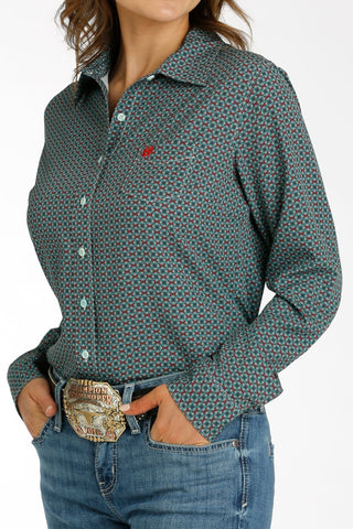 Cinch Women's Arenaflex Button Up Teal/Red Print - Cowboy SwaggerCinch Women's Arenaflex Button Up Teal/Red PrintShirts & Tops