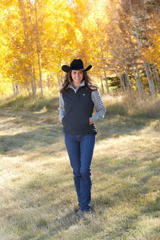 Cinch Women’s Black Bonded Vest – Softshell Wind - Resistant Western Outerwear - Cowboy SwaggerCinch Women’s Black Bonded Vest – Softshell Wind - Resistant Western Outerwear