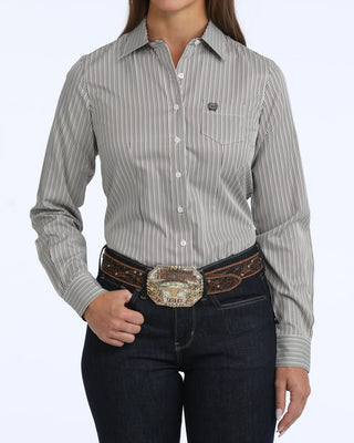 Cinch Women’s Maroon Stripe Western Long Sleeve Button-Up Shirt - Cowboy SwaggerCinch Women’s Maroon Stripe Western Long Sleeve Button-Up ShirtWomen's Tops