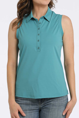 Cinch Women’s Sleeveless Polo Turquoise - Cowboy SwaggerCinch Women’s Sleeveless Polo TurquoiseShirts & Tops