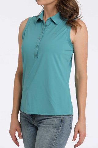 Cinch Women’s Sleeveless Polo Turquoise - Cowboy SwaggerCinch Women’s Sleeveless Polo TurquoiseShirts & Tops