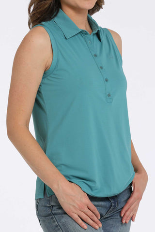 Cinch Women’s Sleeveless Polo Turquoise - Cowboy SwaggerCinch Women’s Sleeveless Polo TurquoiseShirts & Tops