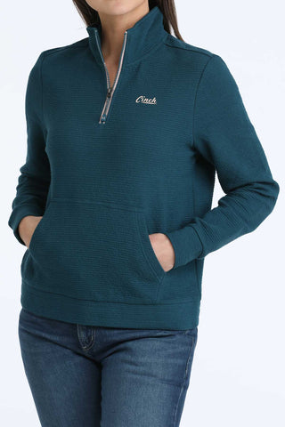 Cinch Women’s Teal Quarter Zip Pullover – Long Sleeve Western Performance Top - Cowboy SwaggerCinch Women’s Teal Quarter Zip Pullover – Long Sleeve Western Performance Top