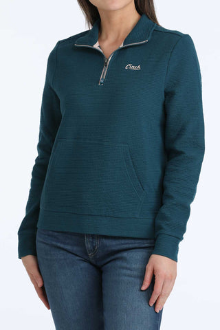 Cinch Women’s Teal Quarter Zip Pullover – Long Sleeve Western Performance Top - Cowboy SwaggerCinch Women’s Teal Quarter Zip Pullover – Long Sleeve Western Performance Top