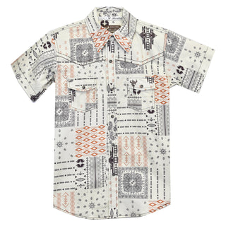 Cowboy Hardware Youth Boys Aztec Bandana Short Sleeve Snap Shirt - Cowboy SwaggerCowboy Hardware Youth Boys Aztec Bandana Short Sleeve Snap ShirtBoys