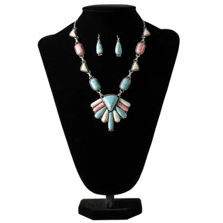 Cowboy Swagger Blazin Roxx Necklace and Earring Set Turquoise Stones