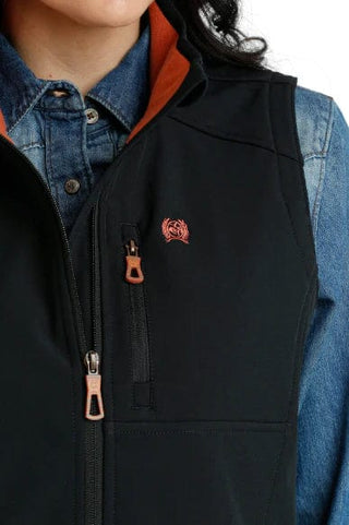 Cowboy Swagger Cinch Womens Bonded Vest Black Coral Logo