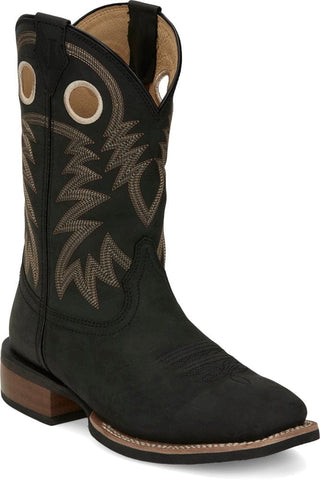 Cowboy Swagger Justin Mens Show Stopper Black Cowhide