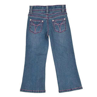 Cowgirl Hardware Girls Two-Tone Pink V-Stitch Bootcut Jeans - Cowboy SwaggerCowgirl Hardware Girls Two-Tone Pink V-Stitch Bootcut JeansGirls