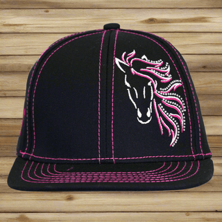 Cowgirl Hardware Youth Blaze Horse Cap Black - Cowboy SwaggerCowgirl Hardware Youth Blaze Horse Cap Black