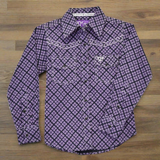 Cowgirl Hardware Youth Wild Gem LS Print Lavender - Cowboy SwaggerCowgirl Hardware Youth Wild Gem LS Print LavenderGirls