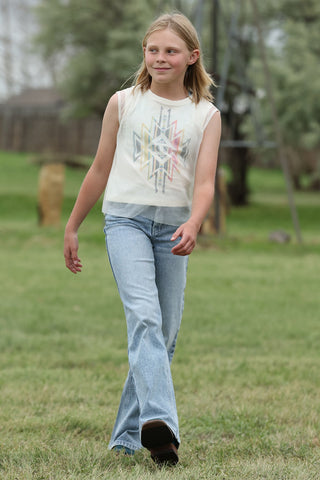Cruel Girl Girls’ Acid Wash Wide Leg Trouser Jeans - Cowboy SwaggerCruel Girl Girls’ Acid Wash Wide Leg Trouser JeansGirls