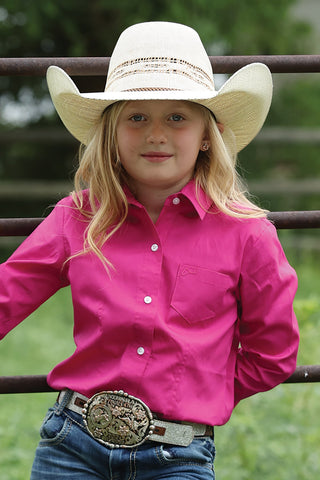 Cruel Girl Girls Long Sleeve Pink Western Shirt - Cowboy SwaggerCruel Girl Girls Long Sleeve Pink Western ShirtShirts & Tops