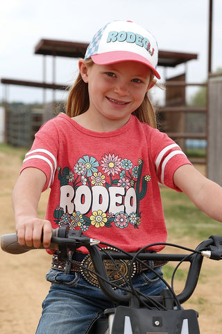 Cruel Girl Youth Rodeo Flower Tee – Coral Western Graphic T-Shirt - Cowboy SwaggerCruel Girl Youth Rodeo Flower Tee – Coral Western Graphic T-Shirt