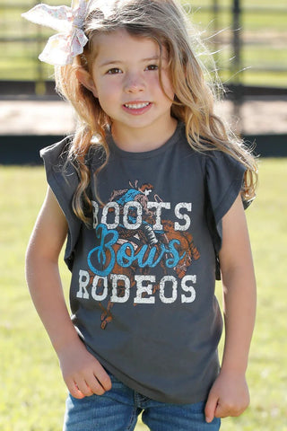 Cruel Girls Boots Bows & Rodeos Ruffle Tee - Cowboy SwaggerCruel Girls Boots Bows & Rodeos Ruffle Tee