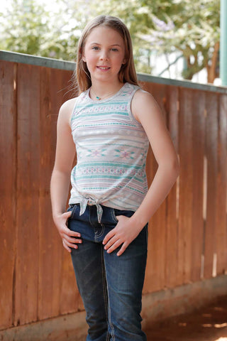 Cruel Girl's Turquoise and Purple Aztec Print Tank - Cowboy SwaggerCruel Girl's Turquoise and Purple Aztec Print TankGirls