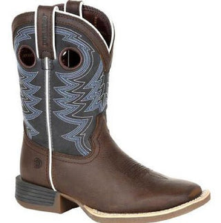 Durango Kids Lil’ Rebel Pro Western Boot Belgian Brown and Denim Blue - Cowboy SwaggerDurango Kids Lil’ Rebel Pro Western Boot Belgian Brown and Denim Blue