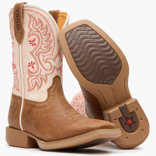 Durango Kids Shyloh Western Boots – Brown Foot with Cream Top – Girls’ Cowgirl Boots for Rodeo, Ranch & Everyday Wear - Cowboy SwaggerDurango Kids Shyloh Western Boots – Brown Foot with Cream Top – Girls’ Cowgirl Boots for Rodeo, Ranch & Everyday Wear