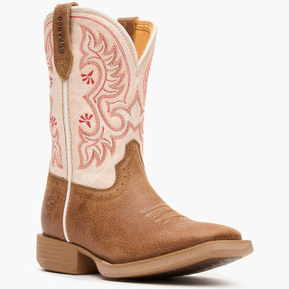 Durango Kids Shyloh Western Boots – Brown Foot with Cream Top – Girls’ Cowgirl Boots for Rodeo, Ranch & Everyday Wear - Cowboy SwaggerDurango Kids Shyloh Western Boots – Brown Foot with Cream Top – Girls’ Cowgirl Boots for Rodeo, Ranch & Everyday Wear