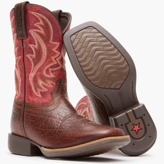 Durango® Kid’s Shyloh Western Boots – Mahogany & Dynamite Red (DBT0251) - Cowboy SwaggerDurango® Kid’s Shyloh Western Boots – Mahogany & Dynamite Red (DBT0251)