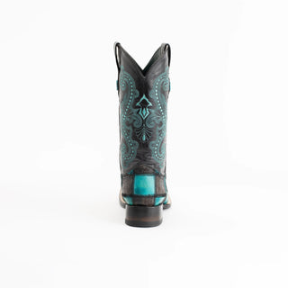 Ferrini Women's Patchwork Western Boot Black/Teal - Cowboy SwaggerFerrini Women's Patchwork Western Boot Black/TealBoots