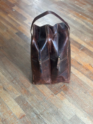 Genuine Brown Leather Western Boot Bag – Durable Cowboy Boot Travel Case - Cowboy SwaggerGenuine Brown Leather Western Boot Bag – Durable Cowboy Boot Travel Case