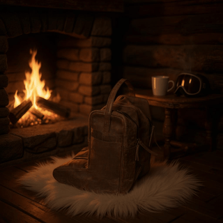 Genuine Brown Leather Western Boot Bag – Durable Cowboy Boot Travel Case - Cowboy SwaggerGenuine Brown Leather Western Boot Bag – Durable Cowboy Boot Travel Case