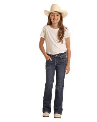 Girls Boot Cut Jeans – Adjustable Waist Western Riding Jeans BG4MD03695 - Cowboy SwaggerGirls Boot Cut Jeans – Adjustable Waist Western Riding Jeans BG4MD03695Girls