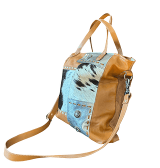 Hair - On Hide & Caramel Leather Shoulder Bag – Western Asymmetrical S8383 - Cowboy SwaggerHair - On Hide & Caramel Leather Shoulder Bag – Western Asymmetrical S8383