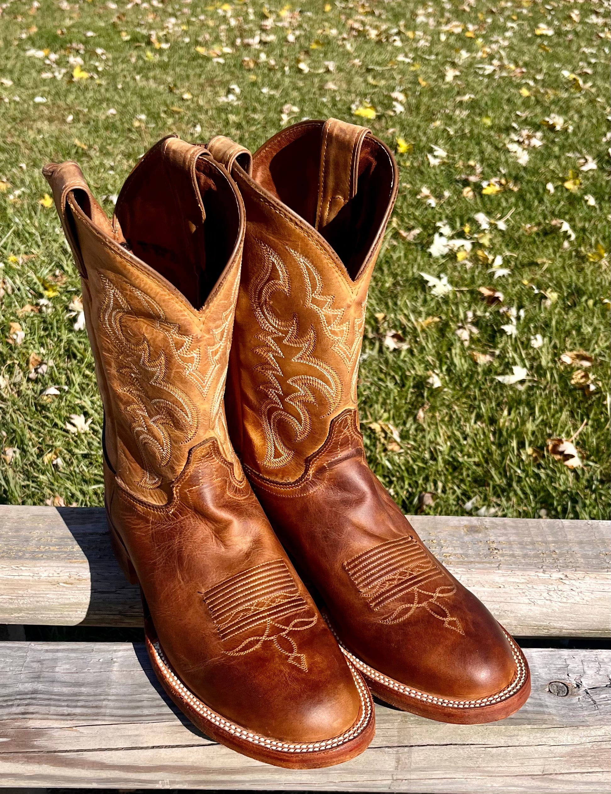 Justin men's bent rail square toe western boots on sale