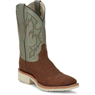 Justin Men’s Peppy San Badger Distressed Cognac Smooth Ostritch Boot Pistacio Cowhide - Cowboy SwaggerJustin Men’s Peppy San Badger Distressed Cognac Smooth Ostritch Boot Pistacio Cowhide