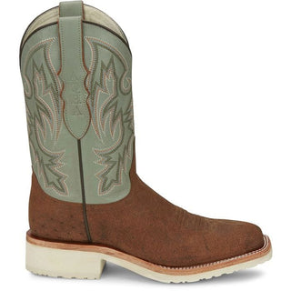 Justin Men’s Peppy San Badger Distressed Cognac Smooth Ostritch Boot Pistacio Cowhide - Cowboy SwaggerJustin Men’s Peppy San Badger Distressed Cognac Smooth Ostritch Boot Pistacio Cowhide