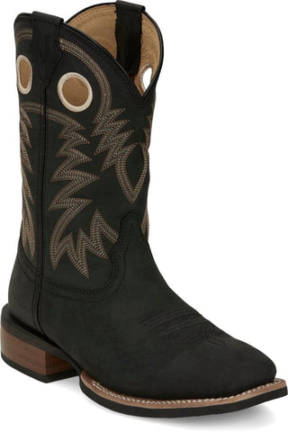 Justin Men's Show Stopper 11" Black Cowhide Western Boot - Cowboy SwaggerJustin Men's Show Stopper 11" Black Cowhide Western BootBoots