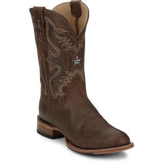 Justin Mens Wells Rich Mahogany Cowhide Western Boot - Cowboy SwaggerJustin Mens Wells Rich Mahogany Cowhide Western Boot