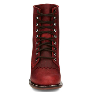 Justin Womens McKean 7" Lace - Up Roper Red - Cowboy SwaggerJustin Womens McKean 7" Lace - Up Roper RedBoots