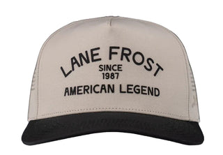Lane Frost Caliber Trucker Cap – American Legend Since 1987 Black & Cream Snapback Hat - Cowboy SwaggerLane Frost Caliber Trucker Cap – American Legend Since 1987 Black & Cream Snapback Hat