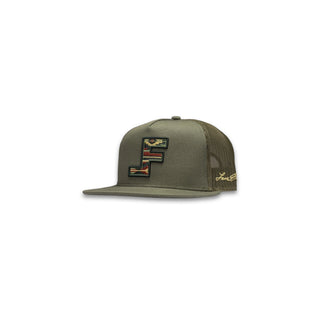 Lane Frost Sidewinder Olive Flat Bill Trucker Cap - Cowboy SwaggerLane Frost Sidewinder Olive Flat Bill Trucker CapWestern Snapback Hats