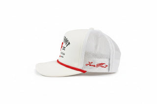 Lane Frost Tough Trucker Cap | White Mesh Western Bull Rider Hat - Cowboy SwaggerLane Frost Tough Trucker Cap | White Mesh Western Bull Rider HatHats