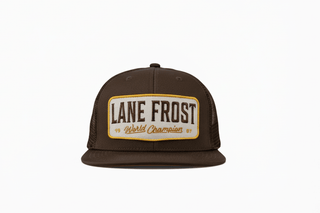 Lane Frost Trailblazer Trucker Cap – World Champion ’87 Brown Mesh Snapback Hat - Cowboy SwaggerLane Frost Trailblazer Trucker Cap – World Champion ’87 Brown Mesh Snapback Hat